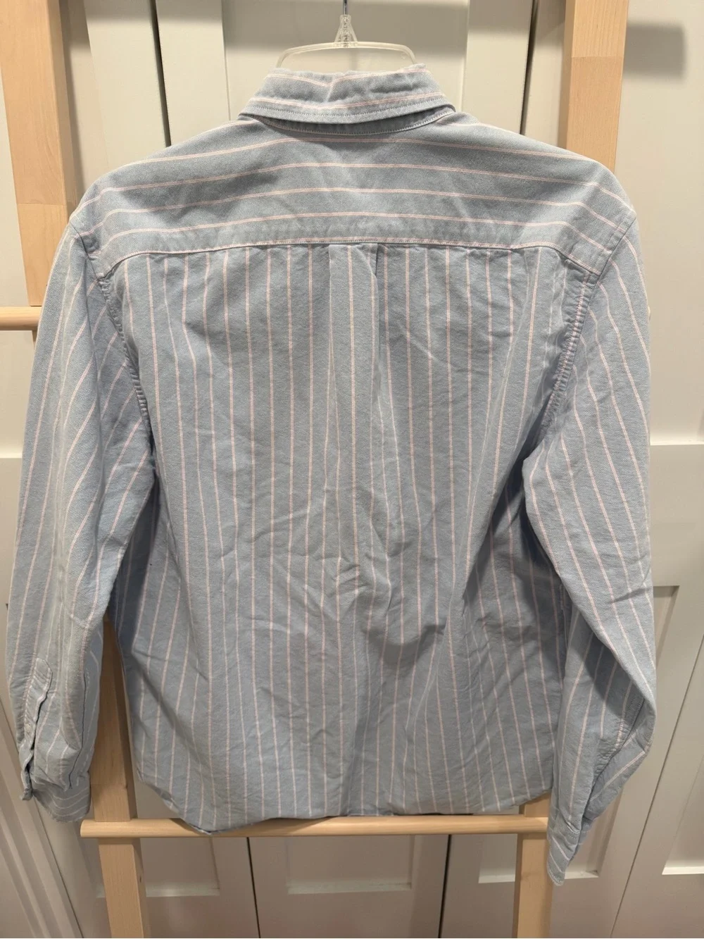 J. Crew Light Blue and White Stripe Oxford Button-Down Shirt
